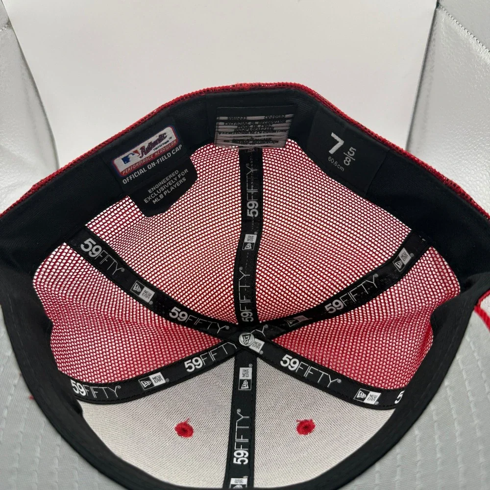 New Era 59FIFTY Low Profile‎ LA Angels Hat Red MLB Batting Practice Cap 7 5/8
